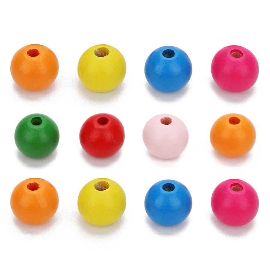 100pcs 8mm Natural Round Wood Beads Wooden Craft Balls Spacer Bead for DIY Houten Kralen Jewelry Making Materials Accessories