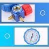 Manifold Gauge, 500psi 35kgf\/cm² Air Condition Refrigeration Manifold wiht Visual Mirror (Blue) Manometer & Valve for R12 R502 R22 R410 R134A
