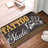 Traditional Tattoo Art Print Doormat, Durable Anti-Slip Mat for Tattoo Shop Home Entrance Living Room Kitchen Indoor Rug