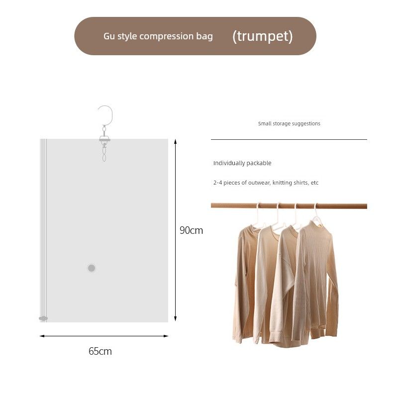 Clothing Compression Bags, Vacuum Storage Bags for Home Use, Thickened Transparent Hanging Storage Bags for down Jackets, a Must-Have Organizer Hanging Compression Bag (Small Size) 90 * 60CM