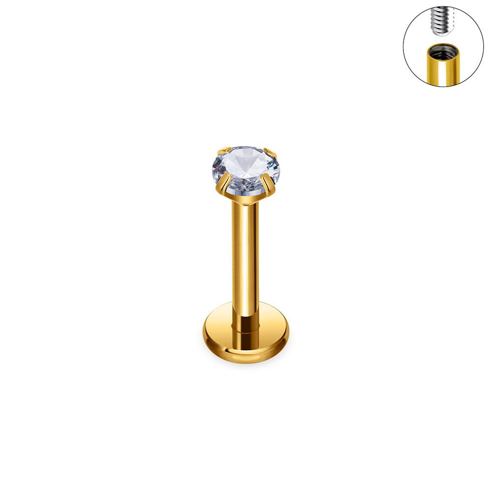 Titan G23 Ohrknorpel Nagel Nasenseptum Ring Augenbrauen gebogener Stab Kopf Vier Krallen Innengewinde Perforierter Zirkon Ohrnagel