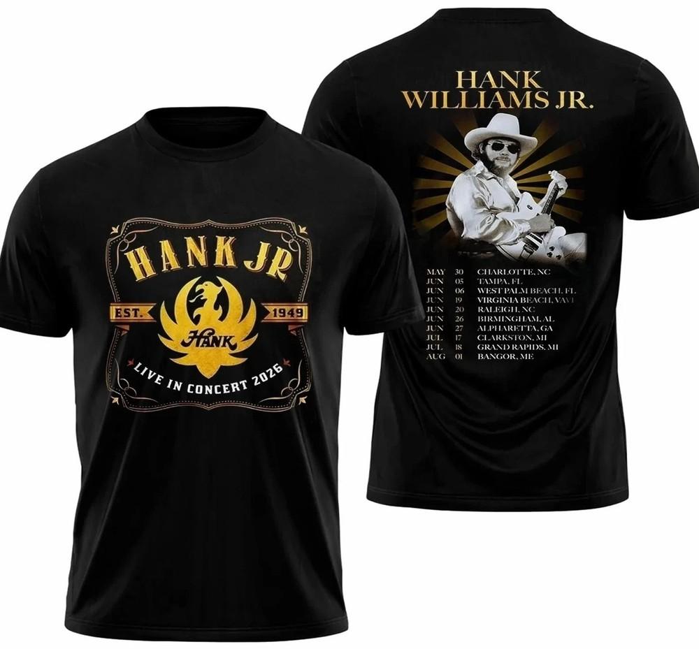 Hank Williams Jr Live In Concert 2026 Tour T-Shirt Unisex T-Shirt M