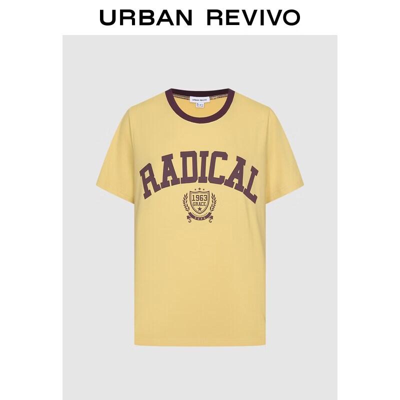UR Women s Retro Color-block Print Cotton T-Shirt L