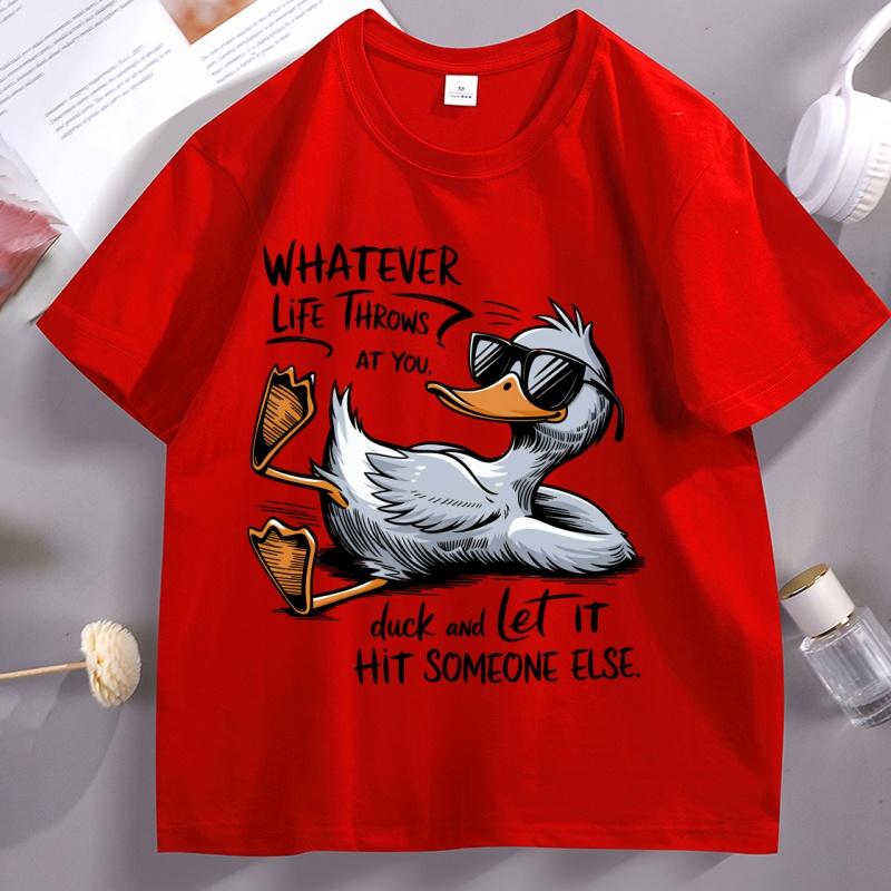 Whatever Life Throws At You Funny Sarcastic T Shirt Funny Duck TShirt Unisex Women Retro Tee Adult Sayings Tshirt Unisex Clothing S