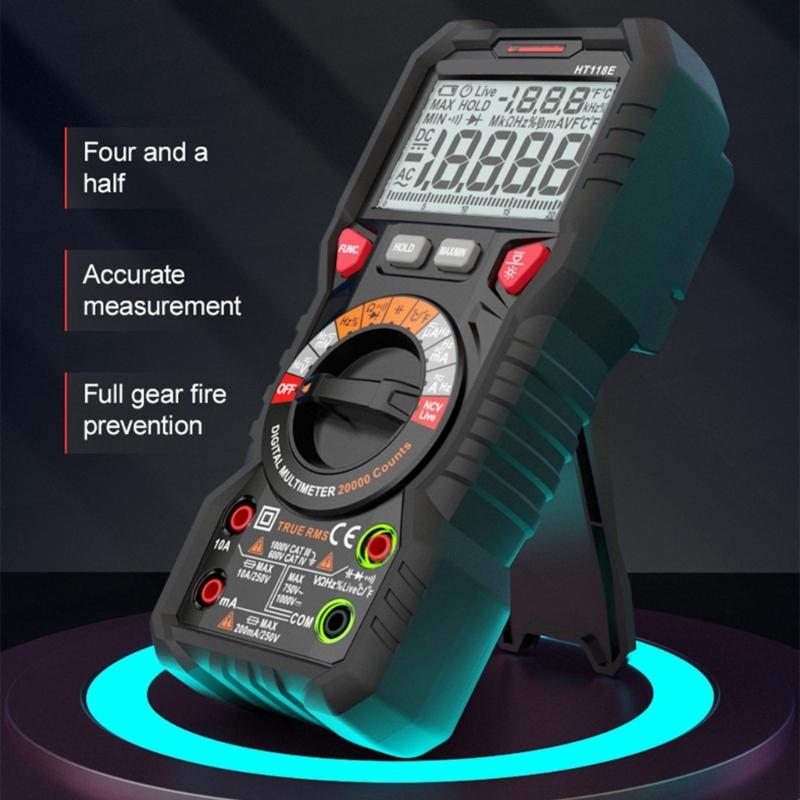 HT118E Digital Multimeter Tester 19999 Counts Measure Voltage Current Resistance NCV Diode Capacitance Temperature