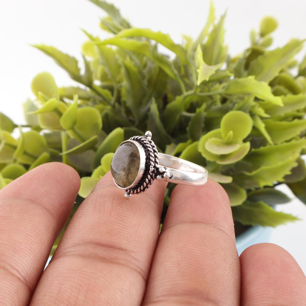 Labradorite Ring, Handmade Gemstone 925 Sterling Silver Ring Antique Jewelry, For Gift Silver Jewelry For Wedding Gift