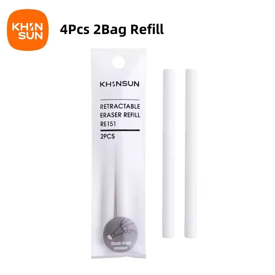 

KHINSUN Press Retractable Pencil Eraser Correction Supplies Pen Style Pencil Rubber Writing School Supplies Stationery