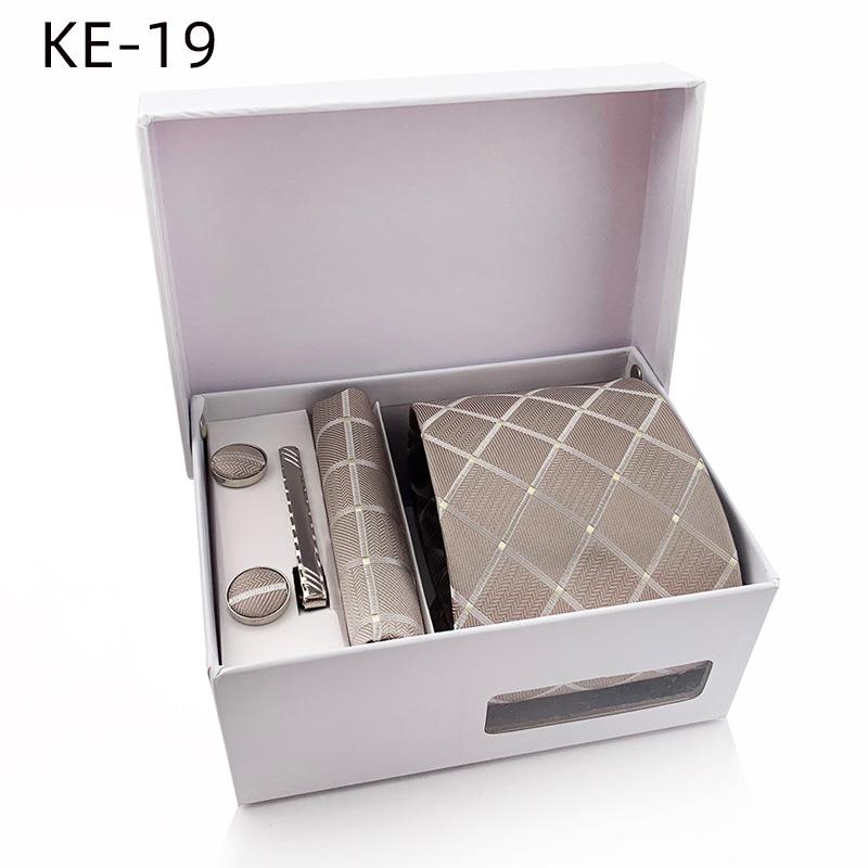 Men'S Tie Gift Box 6-Piece Set Tie Pocket Towel Scarf Cuff