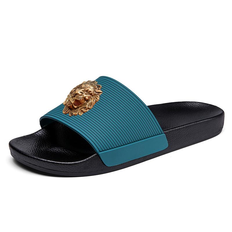 

Новые мужские и женские шлепанцы больших размеров, домашние тапочки 46, легкая повседневная пляжная обувь 45, нескользящие, прочные 47, шлепанцы 48, скобка 47 небесно-голубой