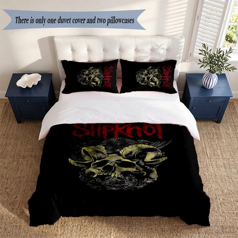 Slipknot 3‑Piece Bedding Set Soft Microfiber Duvet Cover Pillowcases Comfortable Bed Linen for Bedroom Decoration