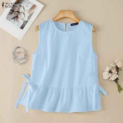 Women Summer Casual Round Neck Sleeveless Tank Tops