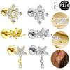 Titanium G23 Alloy Zircon Ear Stud & Lip Piercing
