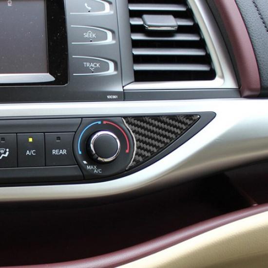 Carbon Fiber Center Air Condition Switch Panel Sticker For Highlander 2015-2018