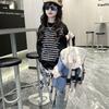 Fashionable Color-block Canvas Backpack For Kids Breathable Large Capacity