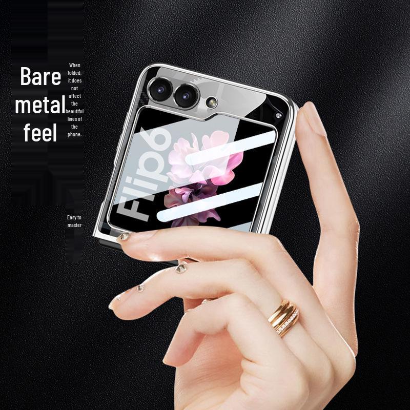 Samsung Z Flip 6 Foldable Screen Phone Case with Unique Painted Design and Mechanical Flip Glass Cover