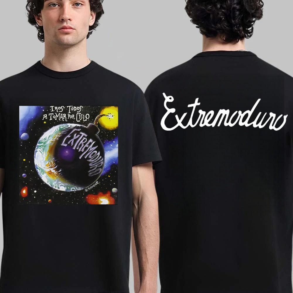 Rock Band EXTREMODURO Tour 2025 Summer New Mens Womens Hiphop Punk Street Casual Cotton Short Sleeved Tshirt