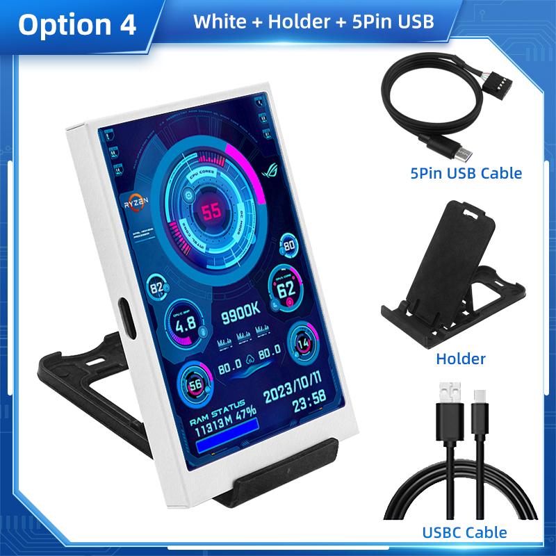 3,5palcový sekundární monitor IPS USB Type-C 320×480 AIDA64 Zobrazovač stavu CPU GPU RAM HDD pro Windows 10/11