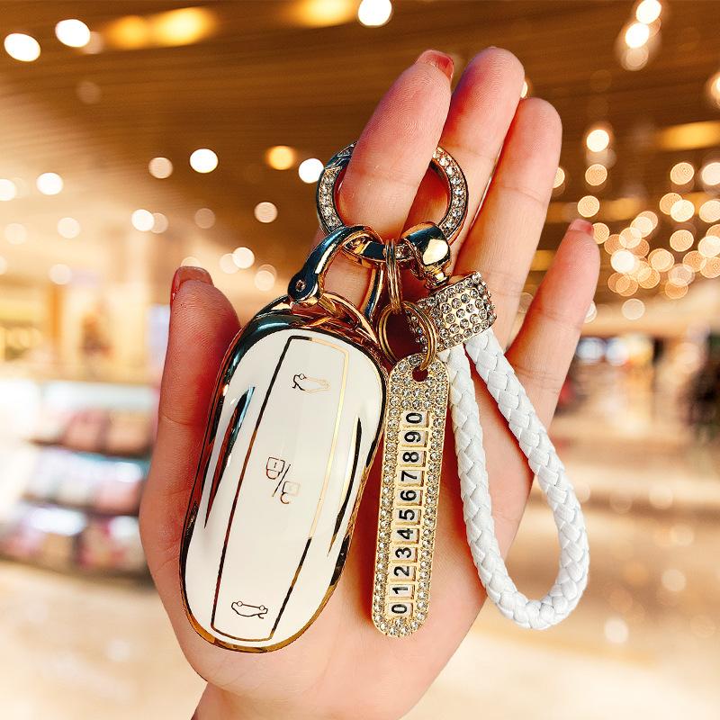 Suitable for Tesla Model 3 key cover ModelY/S/X high-end protective case, car supplies, bag buckle, men and women