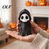 Horror Theme Party Supplies 3D Printed Grim Reaper Figurine, Gothic Black Robe Skeleton Statue, Statue Mini Model Toy for Halloween Desktop Decoration
