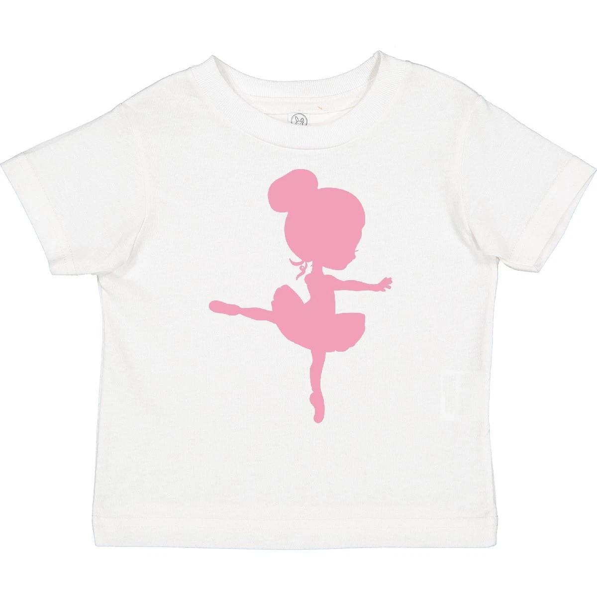

Inktastic Cute Ballerina Toddler kids boys T-Shirt Silhouette Girl Dancer Tutu Dancing Kid 100