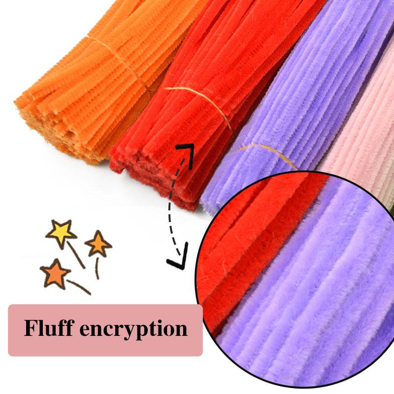50/100Pcs Chenille Stems Colorful DIY Strips Twist Bar Anvil Wire Plush Strips Handmade Art Materials Toys DIY Craft Supplies