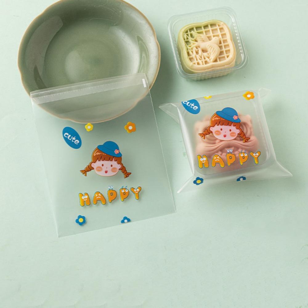 100Pcs/Pack Transparent Mid-Autumn Festival Biscuit Bag Mooncake Packaging Bag DIY Baking