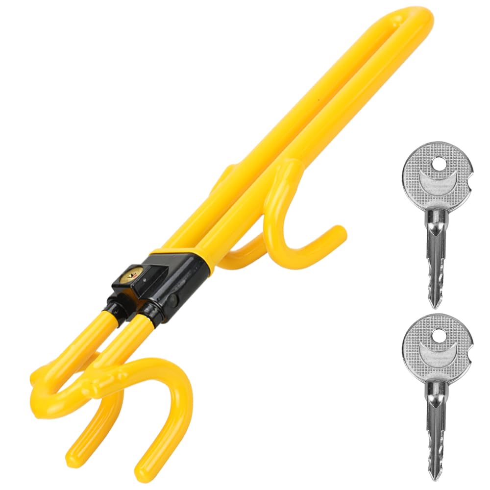 

IKY Relay Attack Prevention Steering Wheel Lock with Key, Double Locking, Anti-Theft, Versatile, Vandal-Resistant, Simply Hook