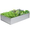 8x4x2FT Galvanized Raised Garden Bed Outdoor Metal Planter Boxes for Vegetables Silver Large Garden Beds with Rust-Resistant Co