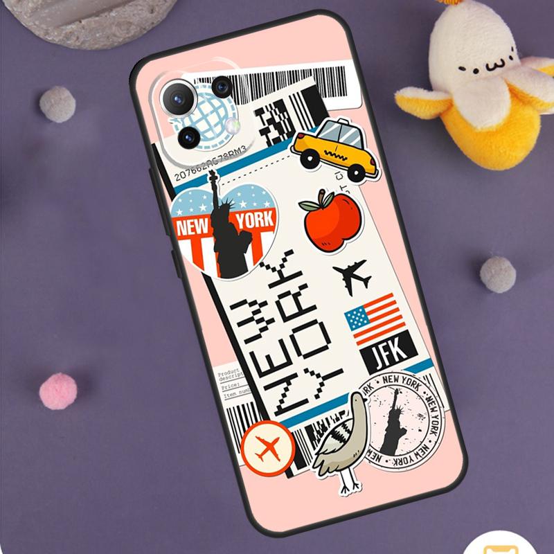 Travel Boarding Pass Tokyo Case For Xiaomi 15 14 Ultra 13T 14T 15T 17 Pro Max POCO F8 Ultra F5 F6 F7 X5 X6 X7 Pro Cover