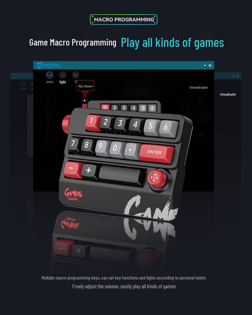 Mechanical Mini Keyboard with Hot-Swappable Red Switches and TYPE-C Wired Connection for Gaming, Office, and Financial Use.