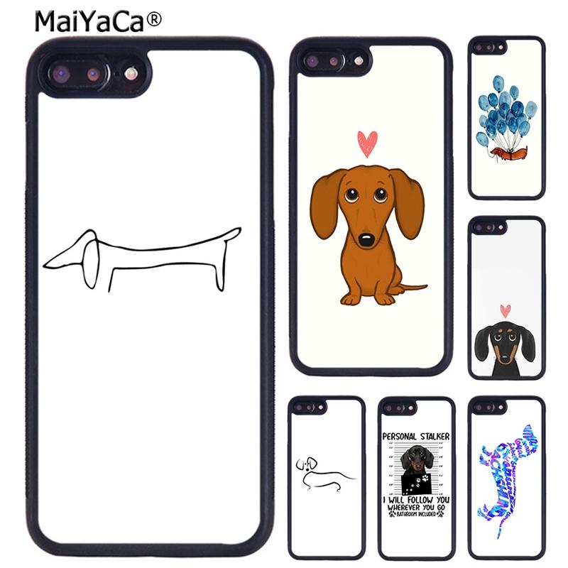MaiYaCa Dachshund Sausage Dog Love Phone Case For iPhone 17 Air 16 15 14 11 12 13 Pro MAX Plus coque Cover Shell