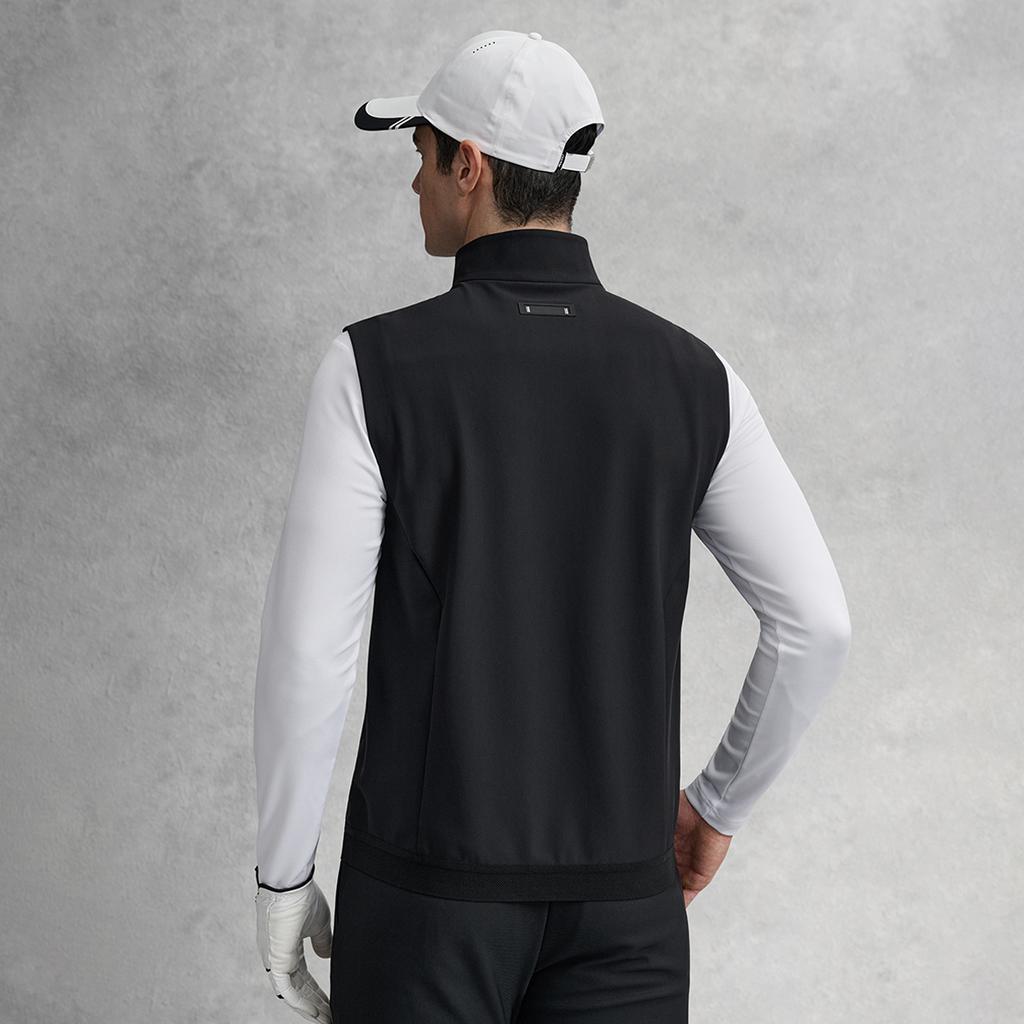 Fila Golf Series Simple Classic Basic Solid Color Sports Training Versatile Comfortable Vest Men Vest Deep-Black A11M615504FBK