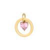 CARLIDANA Dainty Stainless Steel Crystal Charms for Jewelry Making Women Necklace Round 12 Zircon Birthstone Heart Pendants