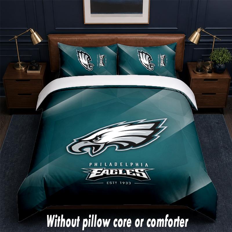 Set Biancheria da Letto Design Philadelphia Eagles 1 Copripiumino + 2 Federe Morbido Traspirante Biancheria da Letto per la Casa