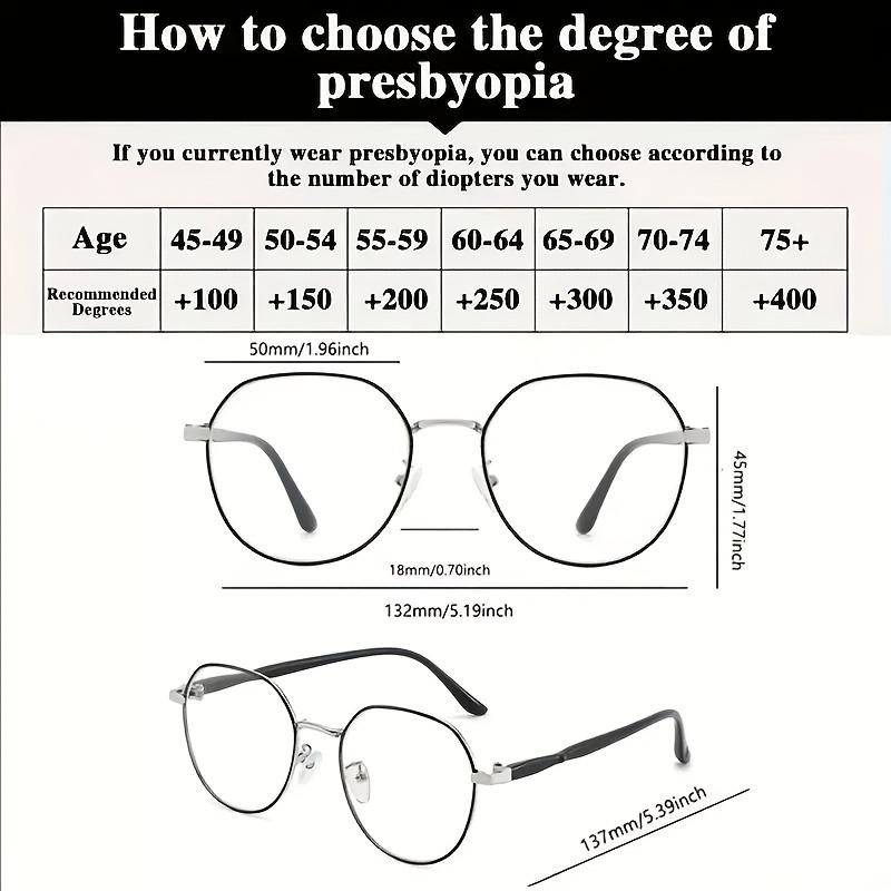 2 Pairs of Round Reading Glasses Fashionable Presbyopia Glasses for Women for Daily Use Suitable for Middle-aged People Schools