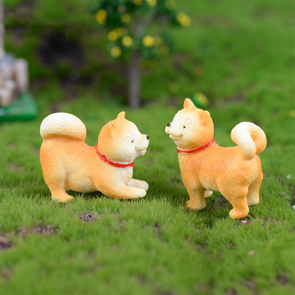 Micro décoration de paysage Akita en forme de chien, petite décoration succulente créative en résine bonsaï