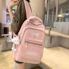 Schoolbag Korean Version Ins Simple Campus Soft Girl Girl Schoolbag Japanese Harajuku Style Large Capacity Solid Color Middle School Student Backpack