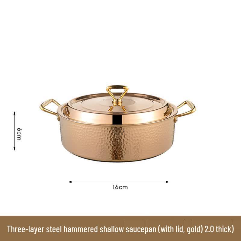 Hammered Copper Divided Hot Pot