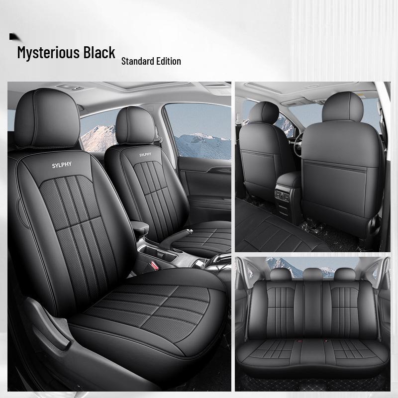 Classic Sylphy Leather Car Seat Cushion - Full Coverage All-Season Universal Cover