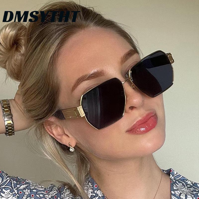 Non-polarized Fashion Irregular Retro Polygonal Men Sunglasses European and American Trendy Women's Sunglasses