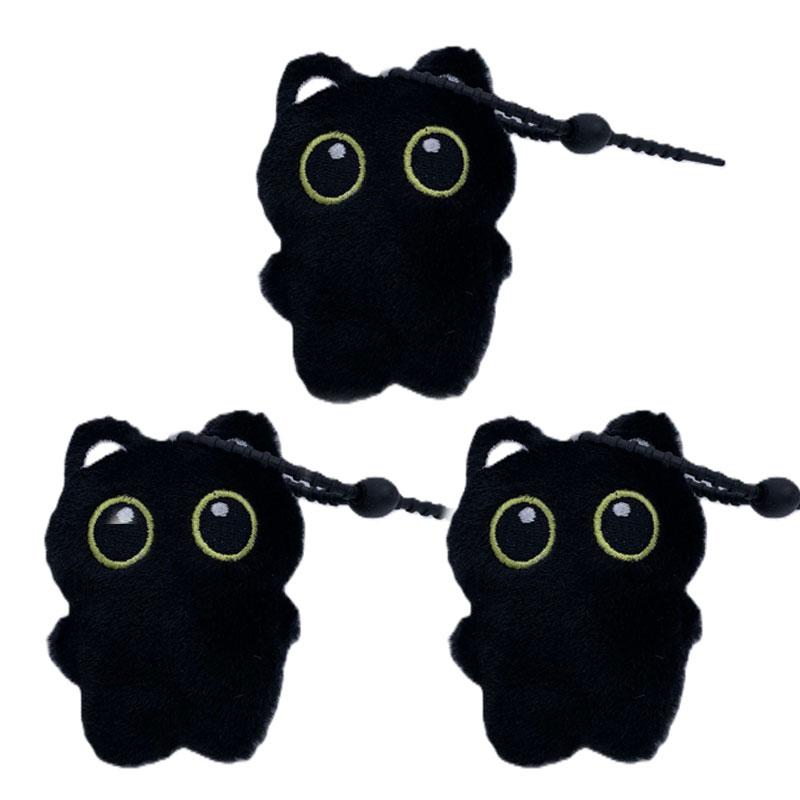 1-3 pièces Chat Noir Peluche Joli Pendentif kawaii Petit Porte-clés en Peluche pour Décoration de Sac d'École Mini Choses Mignonnes Cadeau d'Anniversaire