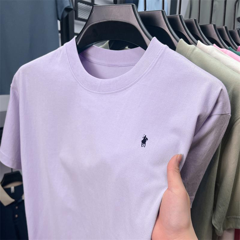 Tricou bărbați din bumbac pur cu mânecă scurtă și gât rotund - Stil casual japonez