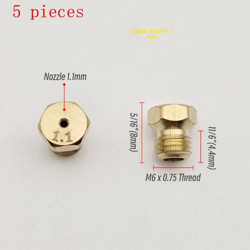5PCS Brass Burner Gas Hob LPG- Conversion Kits Jets 50 65 70 87 95 Brass Nozzle For Gas Stove Brass Nozzle Propane Injector