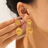 18K Gold Geometric Stainless Steel Heart Earrings for Women, Niche Design Titanium Steel Ear Jewelry, Versatile Dangle Earrings