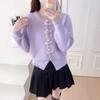 3D Bow Mink Knit Cardigan for Women, New Autumn/winter Loose, Soft, and Versatile Sweater Jacket