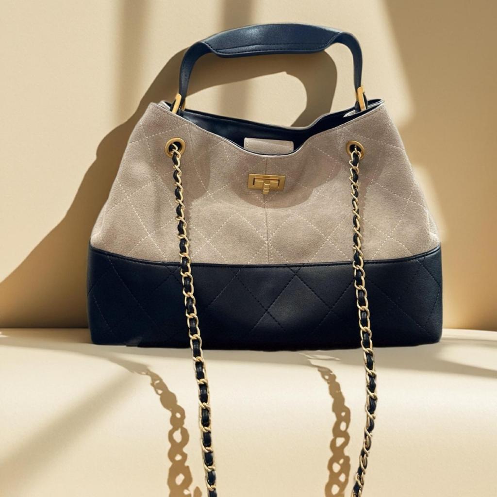 Bolsa de Corrente Grande com Diamantes Estilo Novo Xiaoxiang Transfronteiriça Cor Retro Combinada Bolsa Tote Despojada Bolsa de Ombro Mensageiro para o Dia a Dia