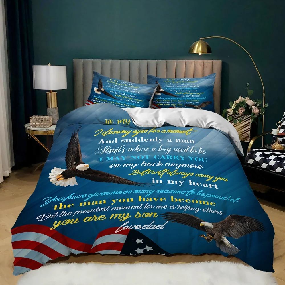 

American Style Letter Words Postcards Comfortable Duvet Cover Pillowcase Bedding Set Children Bedroom Decoration Home Textile 70x133cm 2pcs