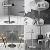 Homlly Tonii Stainless Steel Round Slim Table (40-70cm Diameter)
