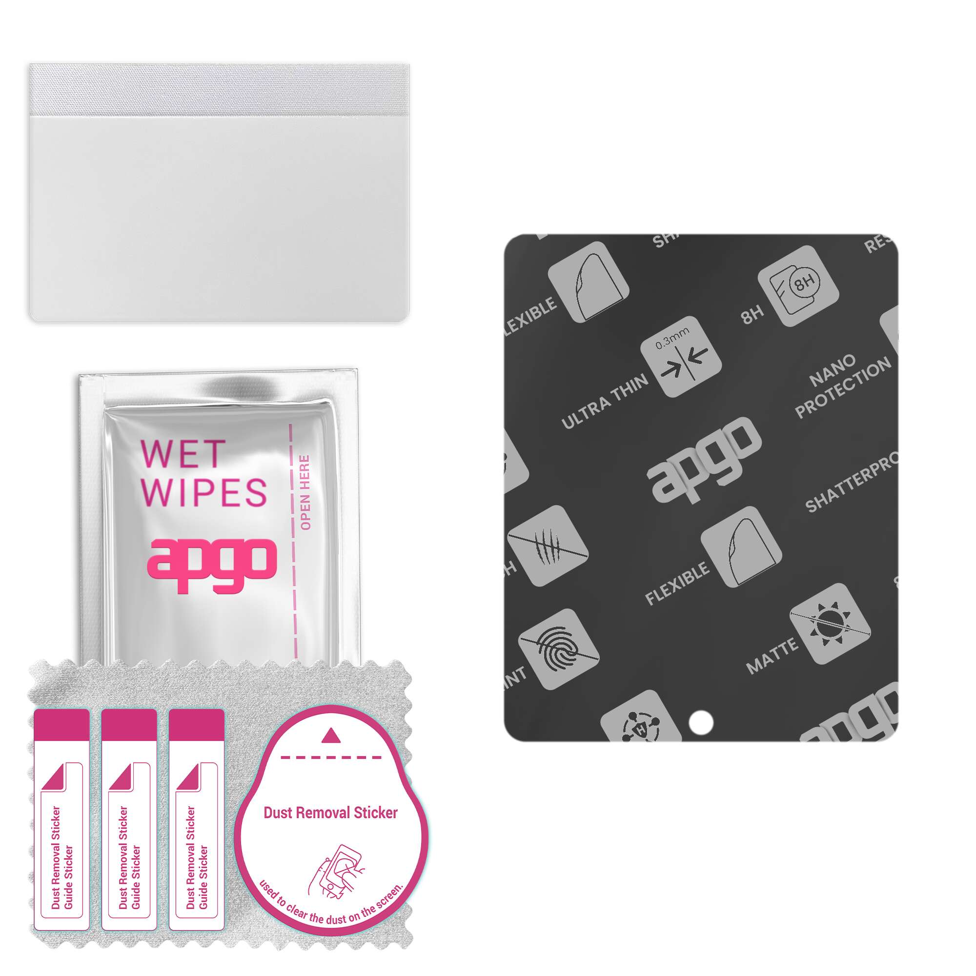 

apgo MATTE Hybrid protective glass compatible with Apple iPad Wi-Fi + 3G, flexible nano glass, great replacement for tempered glass, scratch-resistant