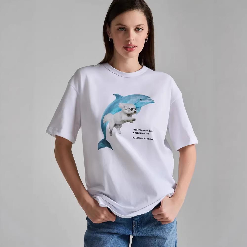 In Stock Women s Pure Cotton American Style Raglan Short Sleeve Loose Base Layer T-shirt L